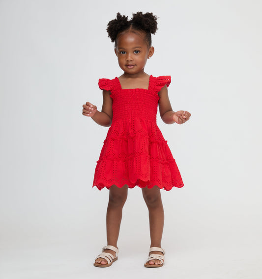 The Baby Ellie Nap Dress - Cherry Trellis Broderie