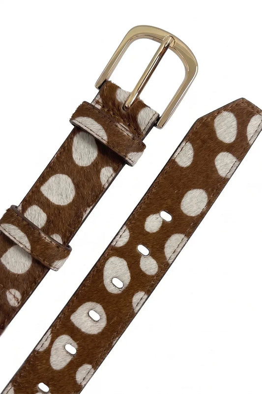 Jeans Belt Brown Spotted Cowhide