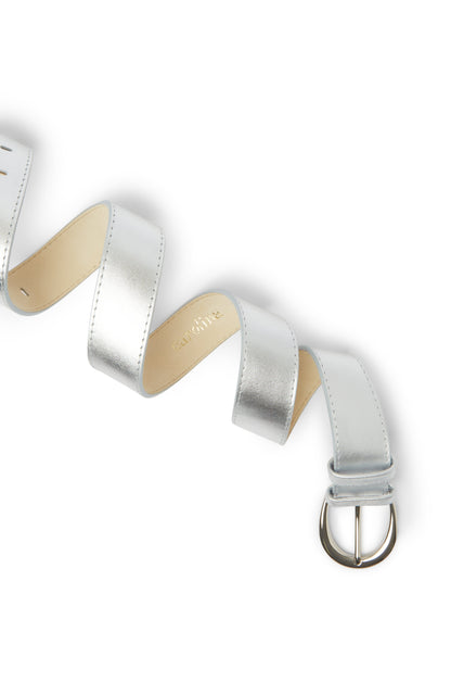 Jeans Belt Silver Metallic
