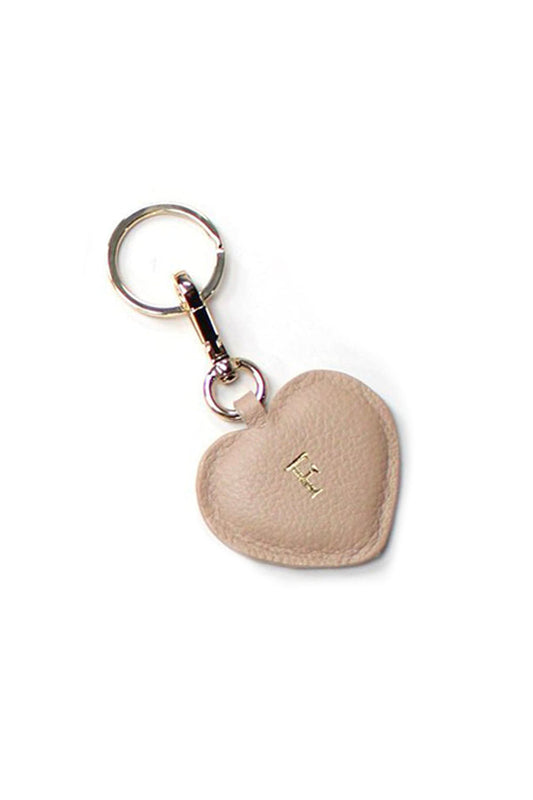 Heart Leather Keyring Nude