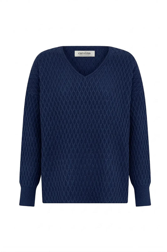 Kayla V-Neck Jumper Navy