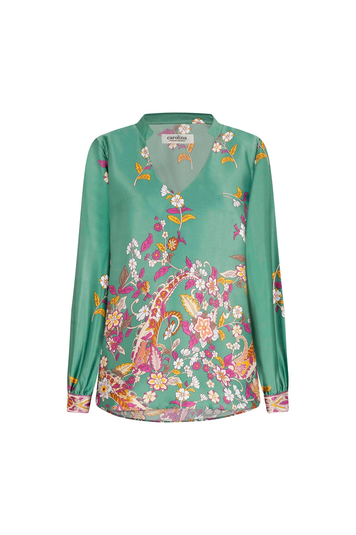 Laurie Print V-Neck Long Sleeve Top