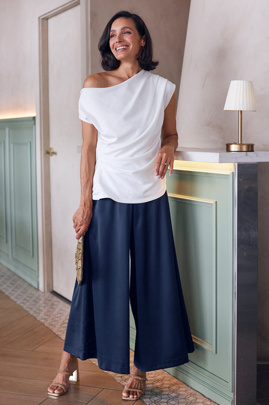 Lexie Wide Leg Pants Navy