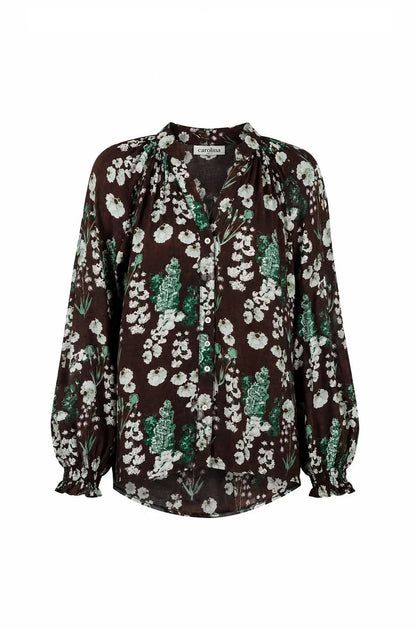 Lissy Floral Long Sleeve Top Brown