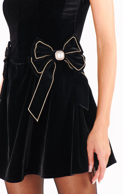 Ricci Skort Dress ~ Black Velvet