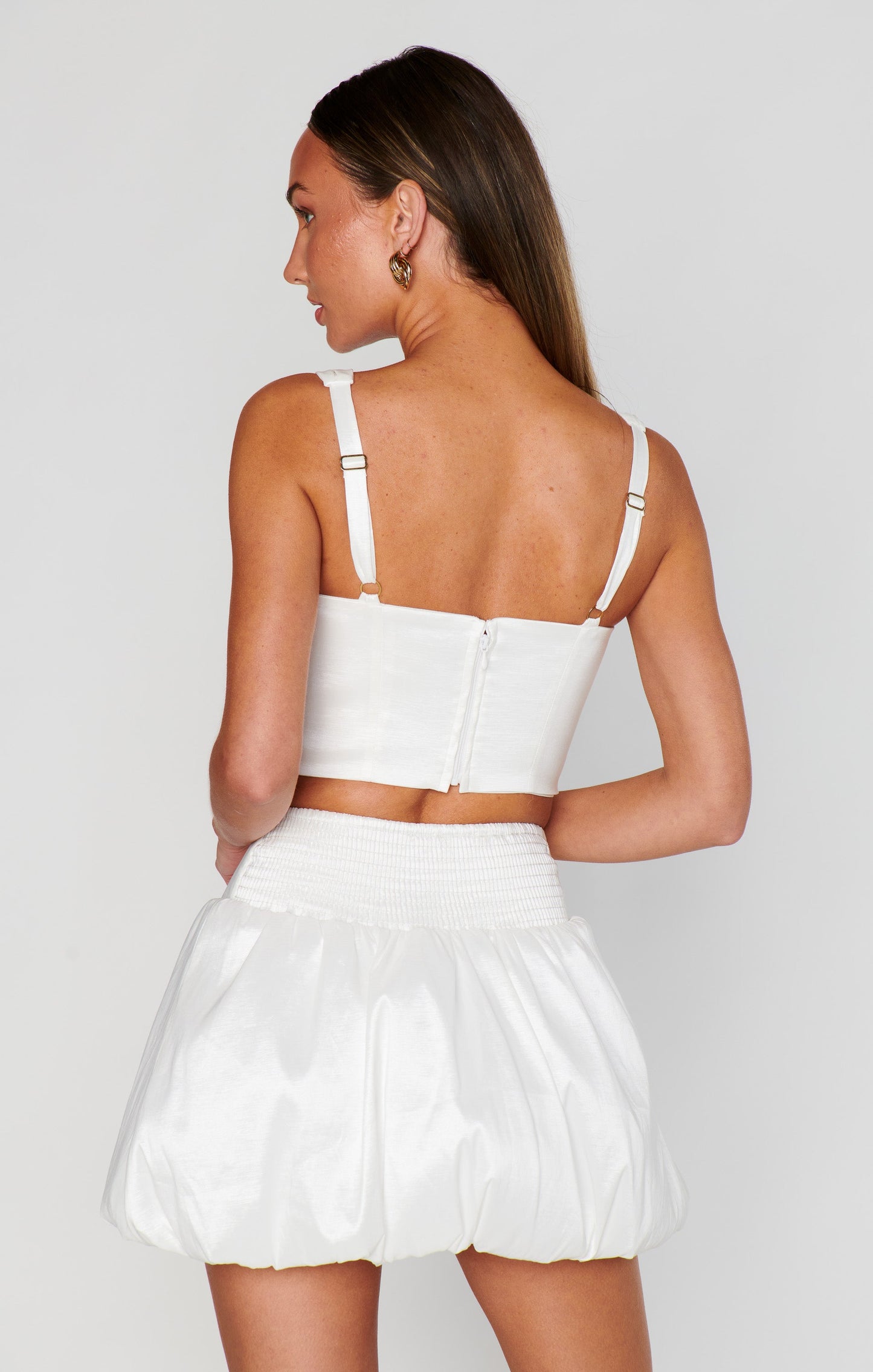 Vivianna Top ~ White Taffeta