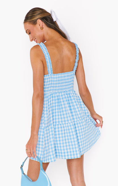 Rosie Mini Dress ~ Blue Cottage Gingham