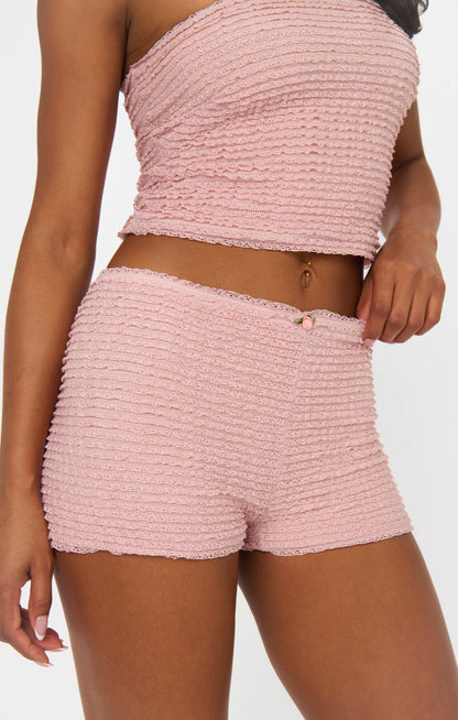 Nicki Shorts ~ Pink Ruffle Lace