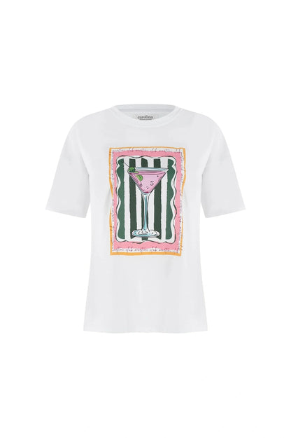 Martini Oversized Graphic T-Shirt White