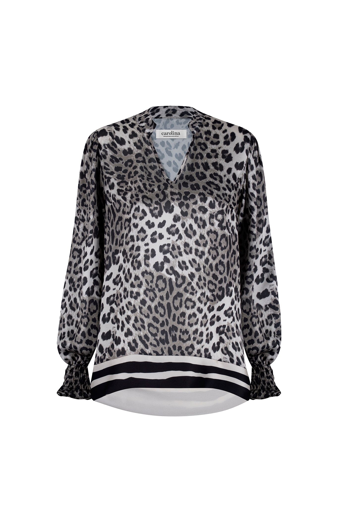 Mya V-Neck Animal Print Long Sleeve Top