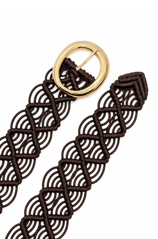 Pippa Woven Rope Belt Chocolate