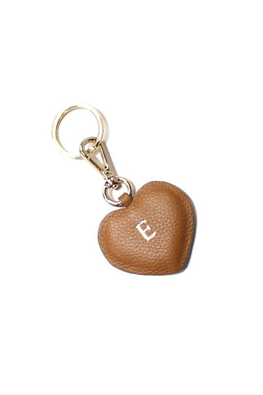 Heart Leather Keyring Tan