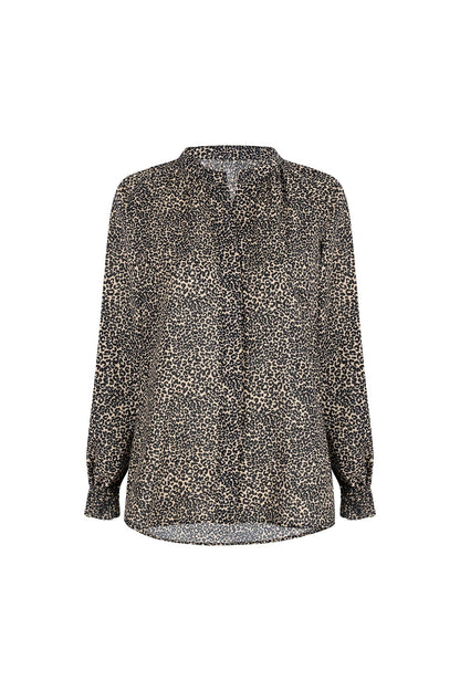 Tasha Animal Print Top Camel
