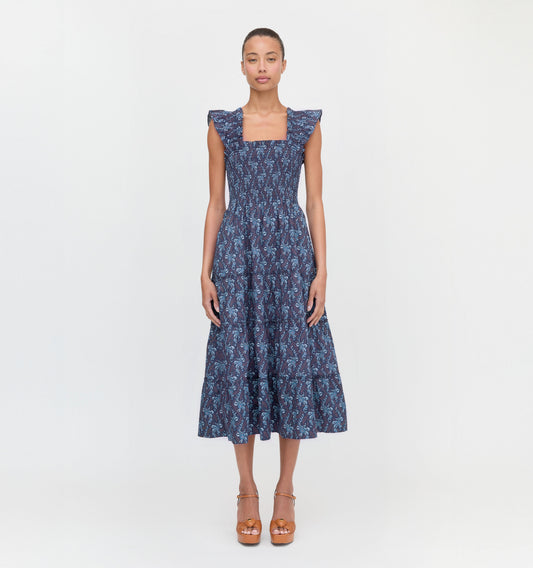 The Ellie Nap Dress - Navy Cala Paisley