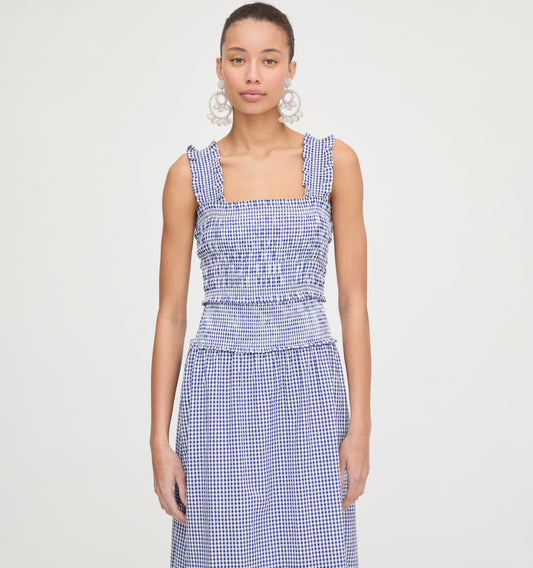 The Azalea Nap Top - Navy Gingham