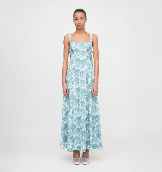 The Briony Dress - Ikat Garden Rose