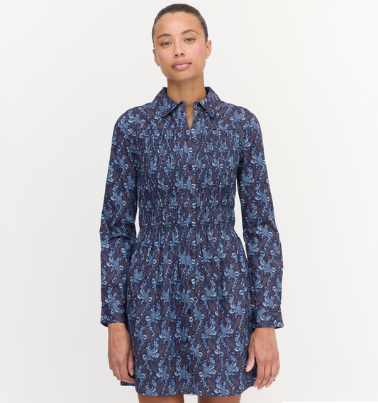 The Mira Dress - Navy Cala Paisley