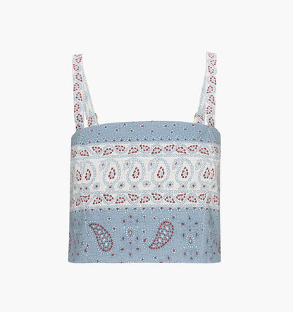 The Anya Top - Dusty Blue Gemstone Mosaic Scarf