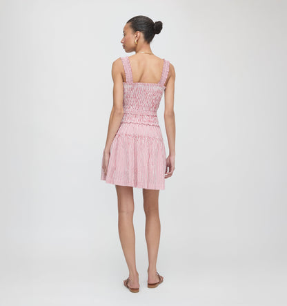 The Azalea Mini Nap Dress - Red Ticking Stripe