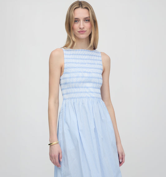 The Cosima Nap Dress - Blue/White Stripe