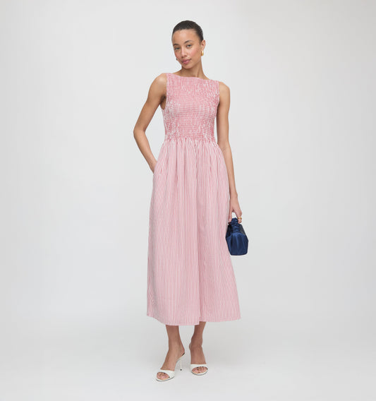 The Cosima Nap Dress - Red Ticking Stripe