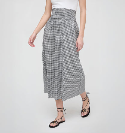 The Delphine Nap Skirt - Black/Sand Gingham