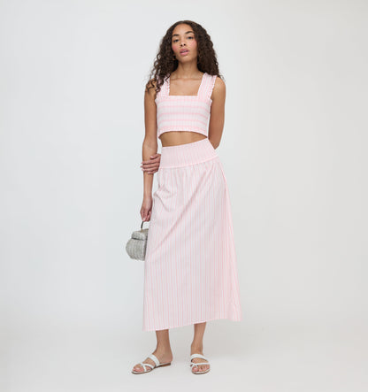 The Delphine Nap Skirt - Pink Variegated Stripe