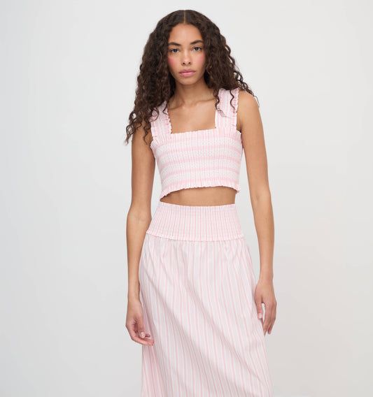 The Azalea Nap Top - Pink Variegated Stripe