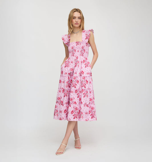 The Ellie Nap Dress - Pink Delft Bouquet