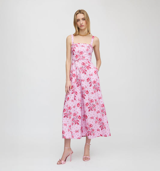 The Ezra Dress - Pink Delft Bouquet