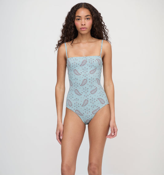 The Giana One Piece - Dusty Blue Gemstone Mosaic Scarf