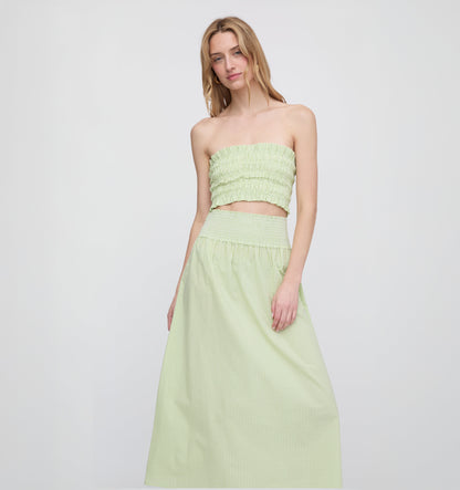The Delphine Nap Skirt - Lime Gingham