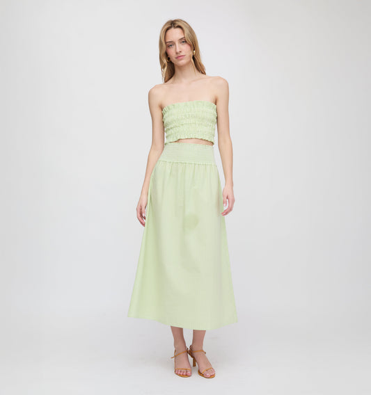 The Delphine Nap Skirt - Lime Gingham
