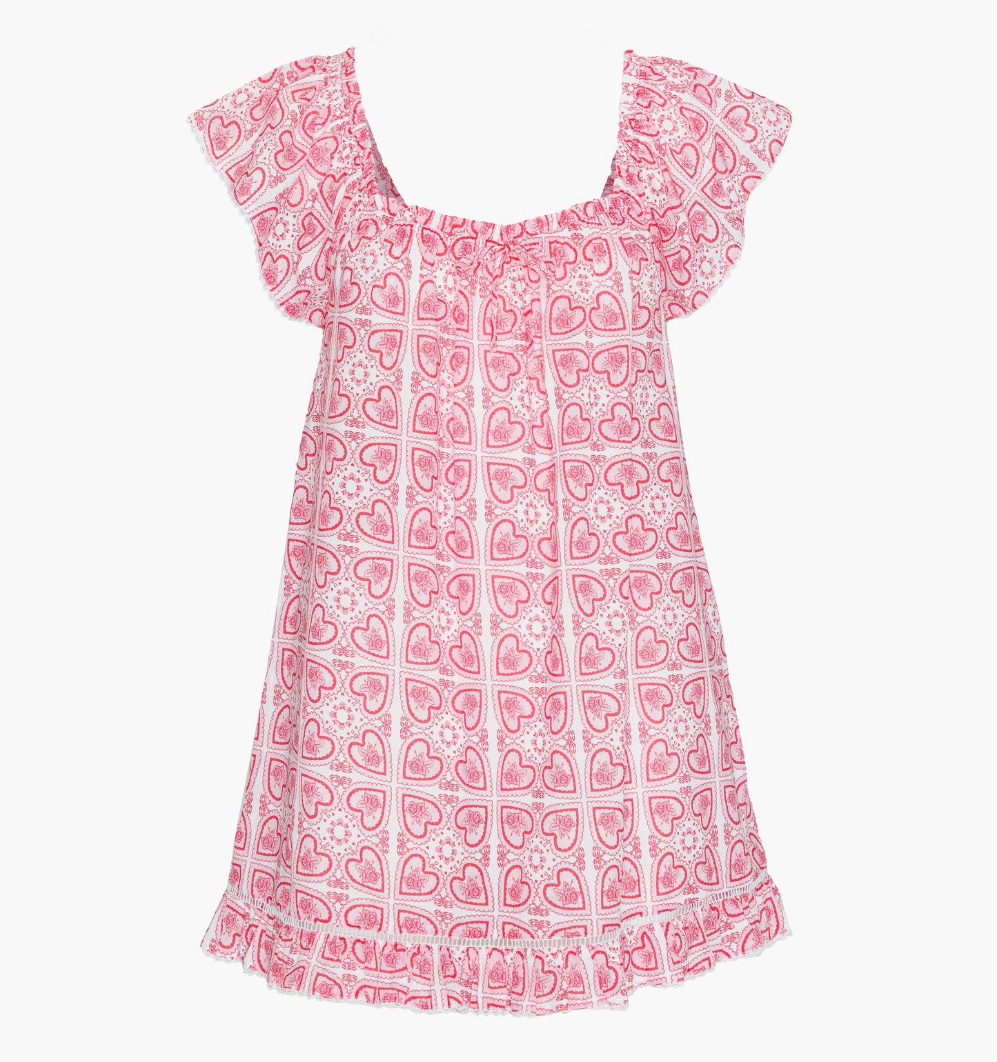 The Lucinda Nightgown - White Patchwork Doily Heart