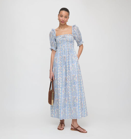 The Scarlett Nap Dress - Blue Corsica Paisley