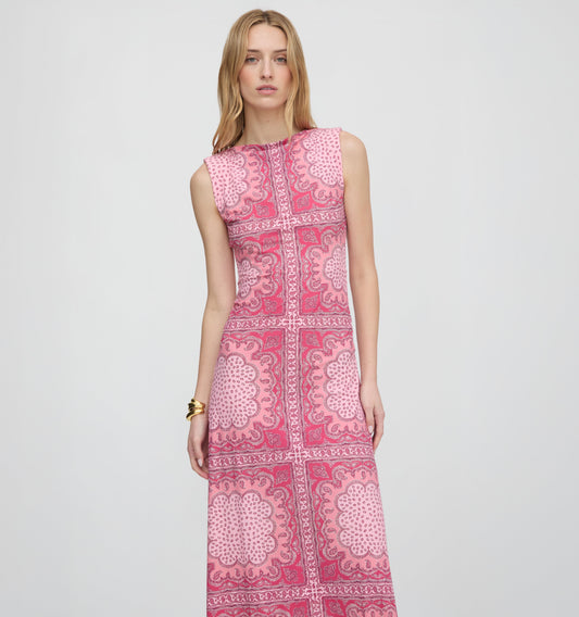 The Sloane Dress - Berry Paisley Scarf