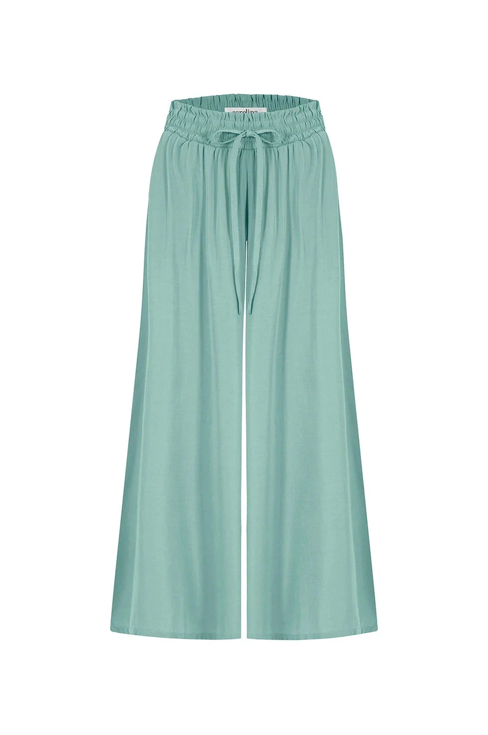 Vittoria Smocked Waist Wide Leg Pants Teal
