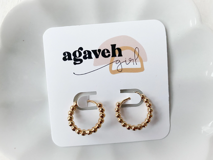 Agaveh Girl - Beaded Gold Hoop Earrings