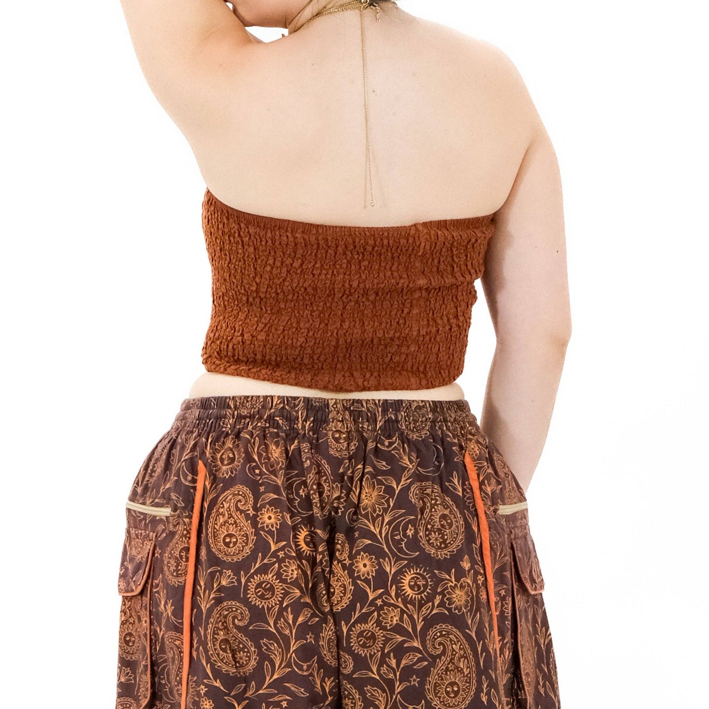 Smocked Bandeau Cotton Tube Top