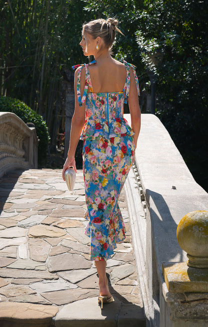 Pauline Peplum Dress ~ Blissful Garden Gala