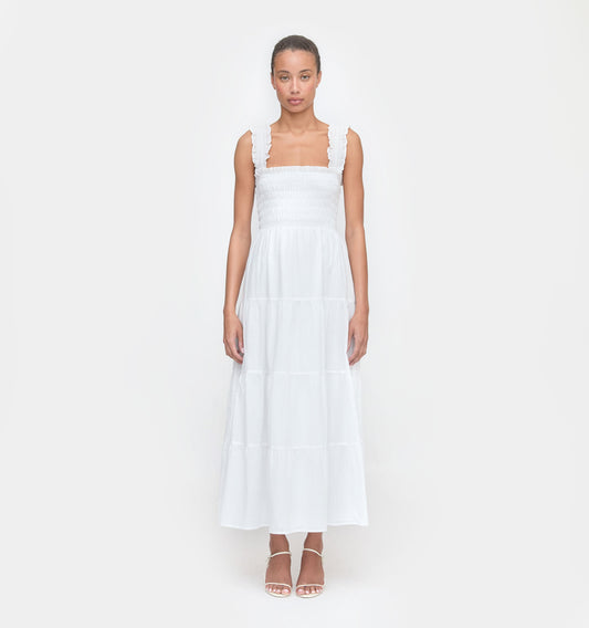 The Kimmy Nap Dress - White Shadow Stripe