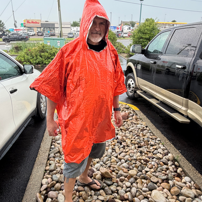 Lightweight Waterproof Emergency Poncho with Whistle Carry Pouch