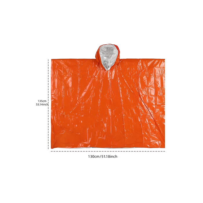 Lightweight Waterproof Emergency Poncho with Whistle Carry Pouch