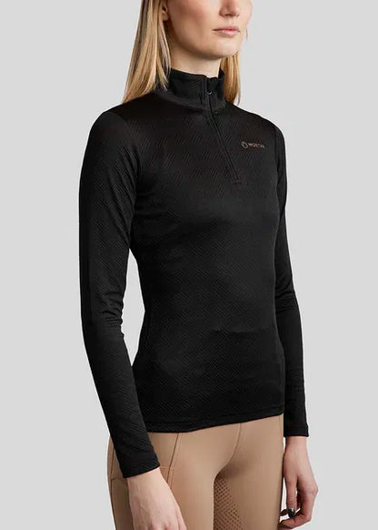 MoCilia Jacquard Zip Neck LS