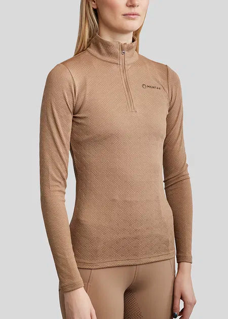 MoCilia Jacquard Zip Neck LS