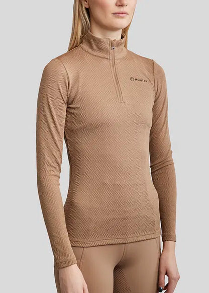 MoCilia Jacquard Zip Neck LS