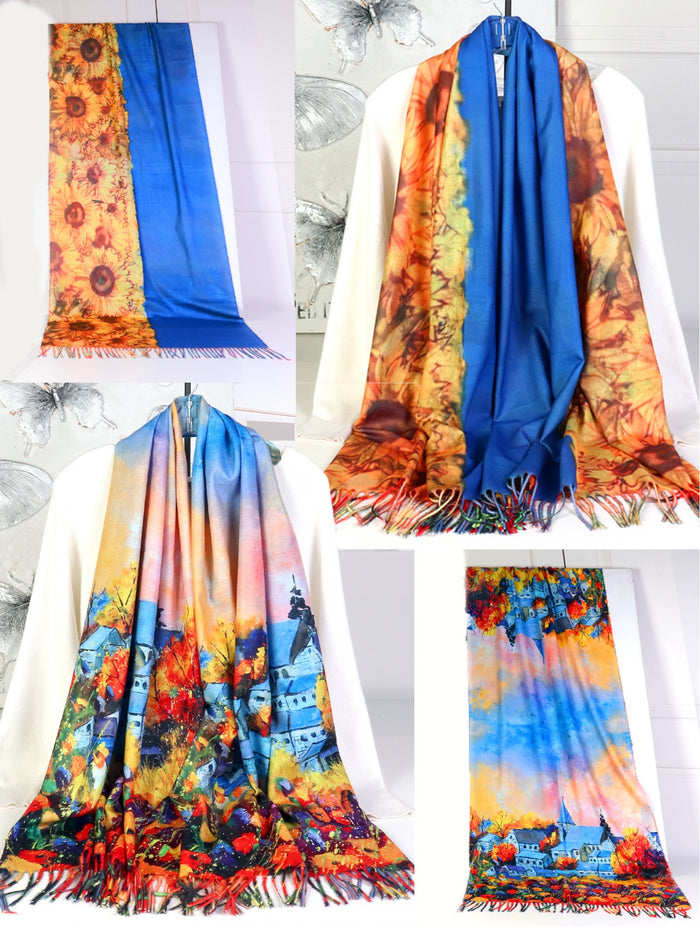 Oil Painting Fashion Scarf