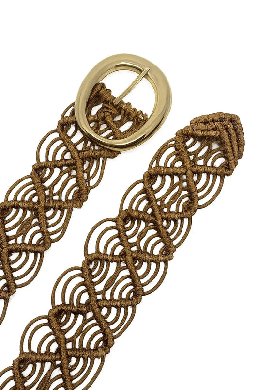 Pippa Woven Rope Belt Camel