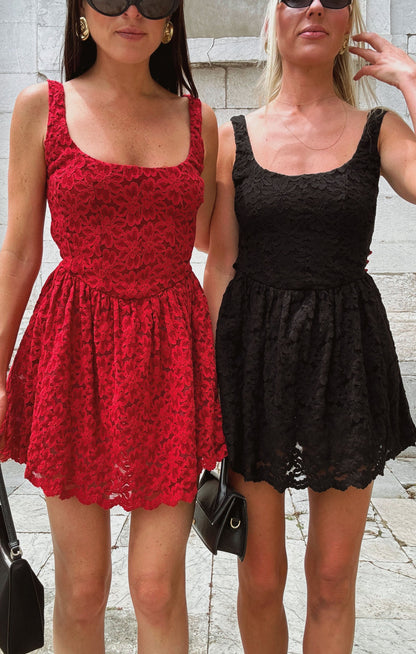 Ricci Skort Dress ~ Black Lace