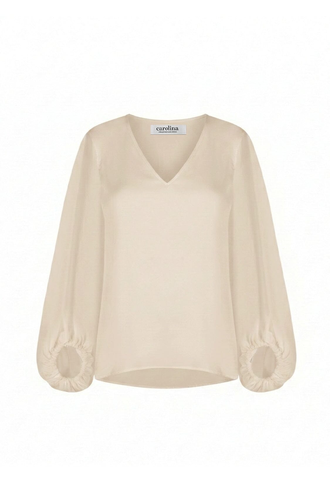 Sophia V-Neck Long Sleeve Top Taupe